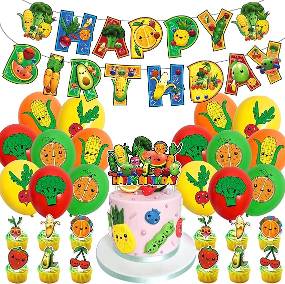 27pcs Fruit Birthday Party Decoration Set Fruit Theme Happy Birthday Banner Garland Cake Cupcake Toppers Balloons for Summer Themed Party Supplies 27pcs Fruit Birthday Party Decoration Set Fruit Theme Happy Birthday Banner Garland Cake Cupcake Toppers Balloons for Summer Themed Party Supplies