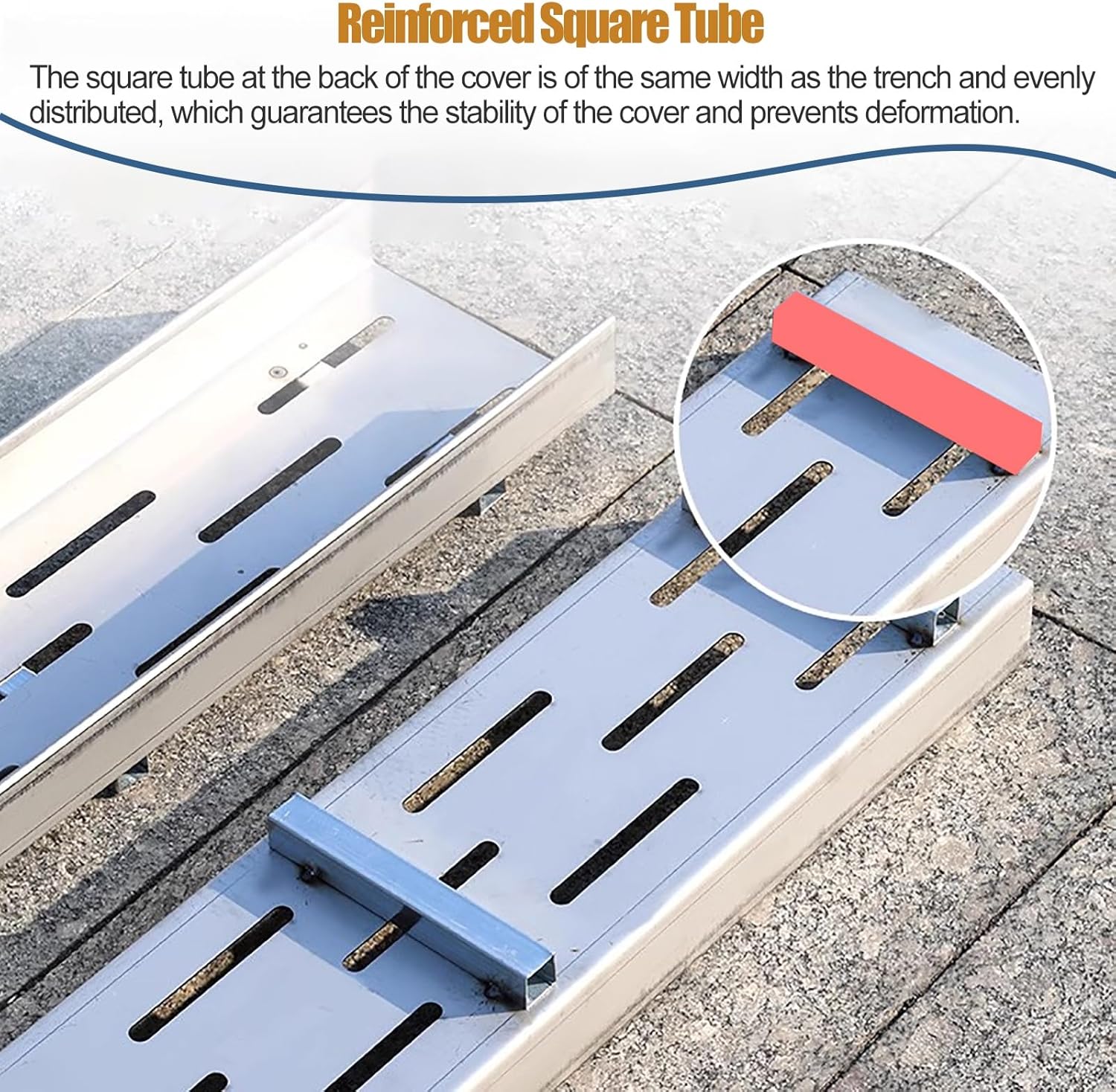 Heavy Duty Trench Drain System for Yard, Driveway, Pool & Patio - Underground Channel Drain Kit with Stainless Steel Grate, Deep/Shallow Profile Rain Gutter (100x20x30cm)