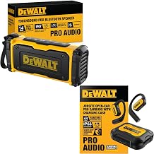 DEWALT Heavy Duty Magnetic ToughSound Pro Bluetooth Speaker, Heavy Duty Open Ear Headphones Bundle