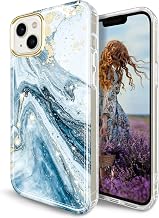 iPhone 14 Plus Case TPU Gel Protective Slim Soft Case Cover for iPhone 14 Plus 2022 6.7 Inch - Blue Marble