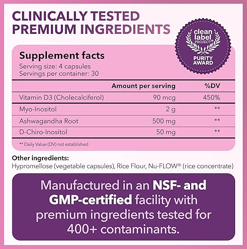 Miniatura 7 de Intimate Rose Mezcla de mio-inositol y D-Chiro inositol - Proporción de mezcla 40:1 - Apoyo diario para el bienestar de las mujeres - Vitamina D