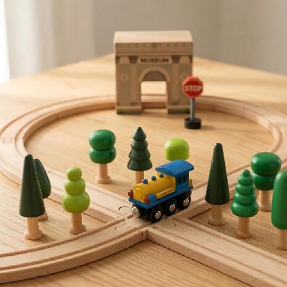 Zany Trainsザニートレインズ 木製おもちゃの木10点セット – クラフト、ジオラマ、妖精の庭用のユニークなミニチュアモデルツリー – プロジェクト、ケーキトッパー、子供の遊びのための木の森の木
