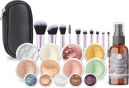 ULTIMATE KIT (LIGHT TAN) Full Size Mineral Makeup Set Matte Foundation Kit Bare Face Sheer Powder Cover