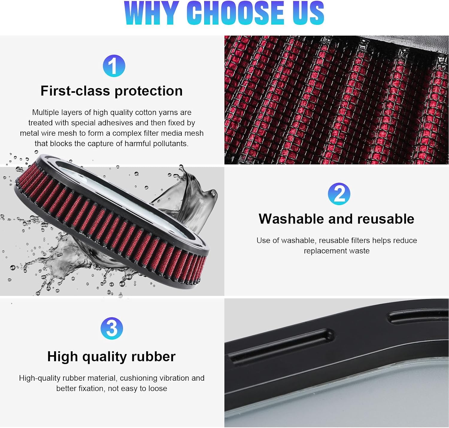 High Performance Air Filters 29400267 Compatible with Harley Fat Bob FXFBS 114 2018-2020/Fat Boy FLFBS 114 2018-2020/Heritage Classic FLHCS 114 2018-2020/Street Glide CVO FLHXSE 2017-2020 (Red)