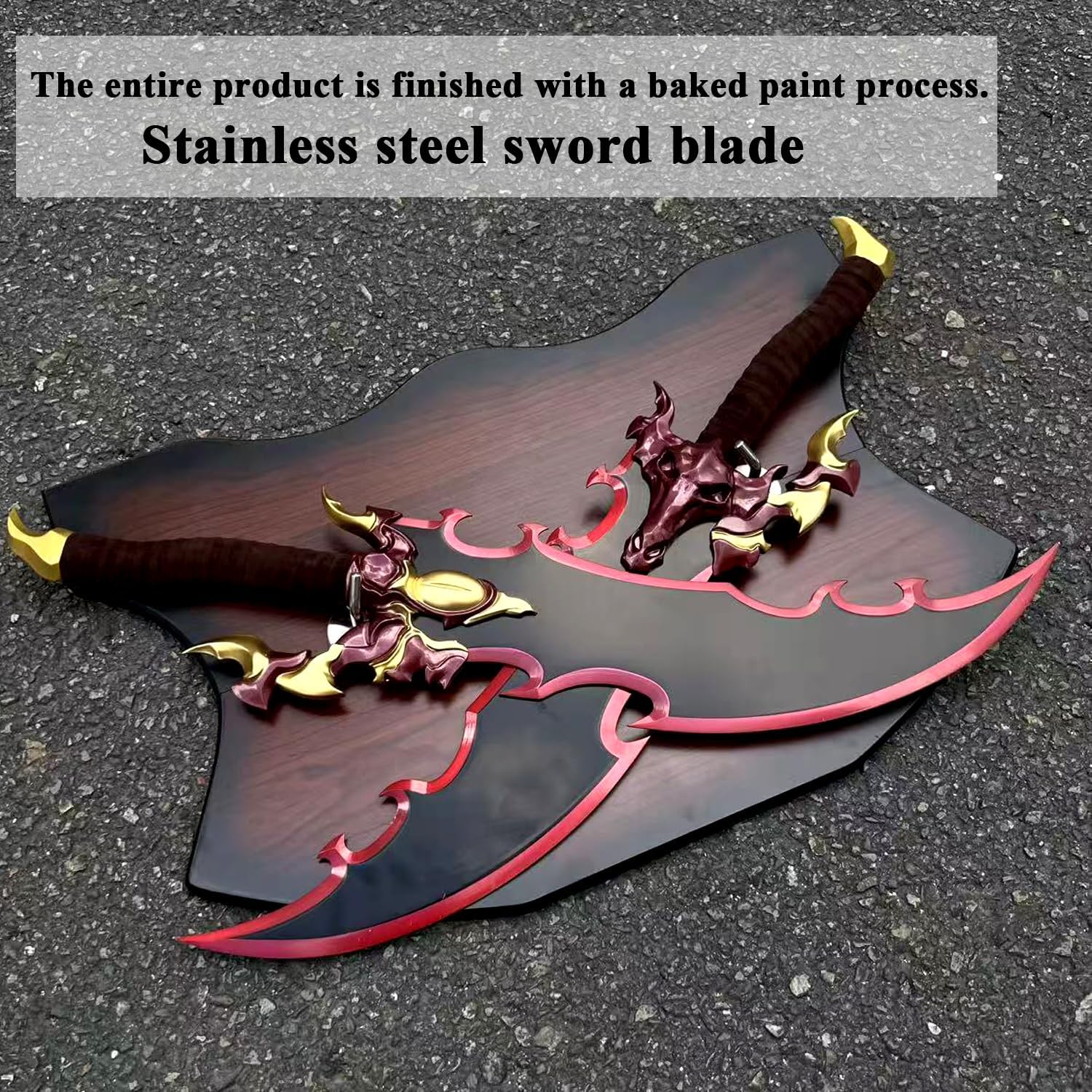 2pc Anime Soralion Metal Sword Set with Hanging Board Sung Jinwoo Cosplay Sword,for Role-Playing,Display,and Collection - Image 6