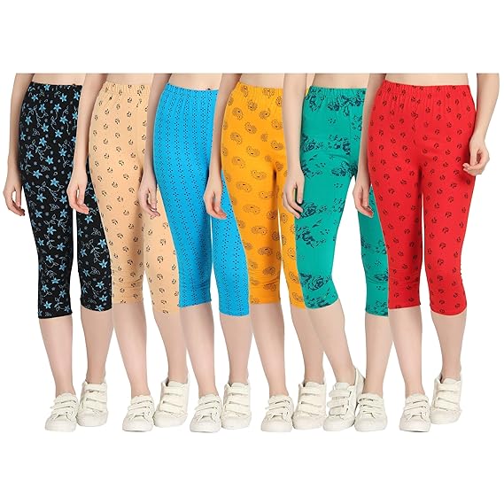 Printed Capri for Womens/Girl Pack of 6