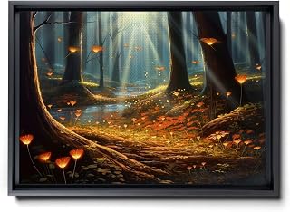 Light Flooded Forest Painting Art Print, Fairy Forest, Dark Forest, Forest Art Print, Enchanted Forest Painting, Magical Woods