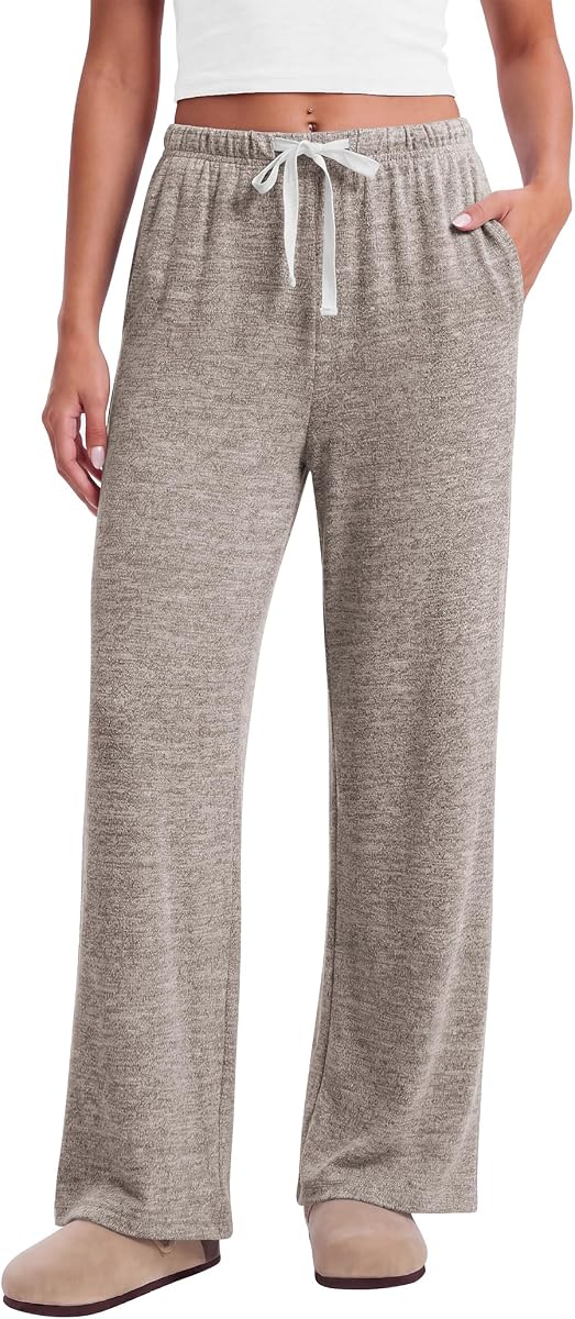 Ekouaer Pajama Pants Women 2026 Soft Pj Bottom Wide Leg Lounge Sleep Pants