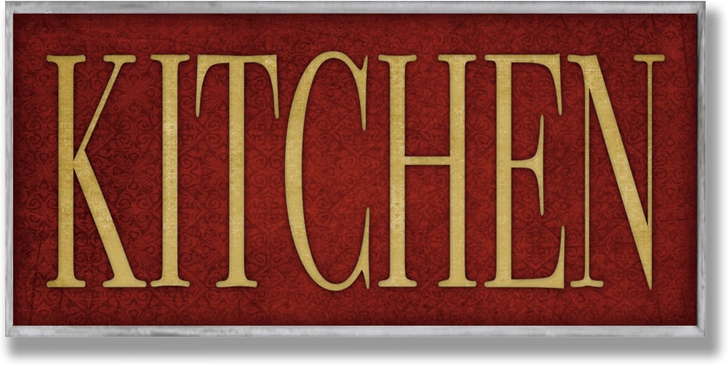 Stupell Home Décor Red Kitchen Wall Plaque, 7 x 0.5 x 17, Proudly Made in USA