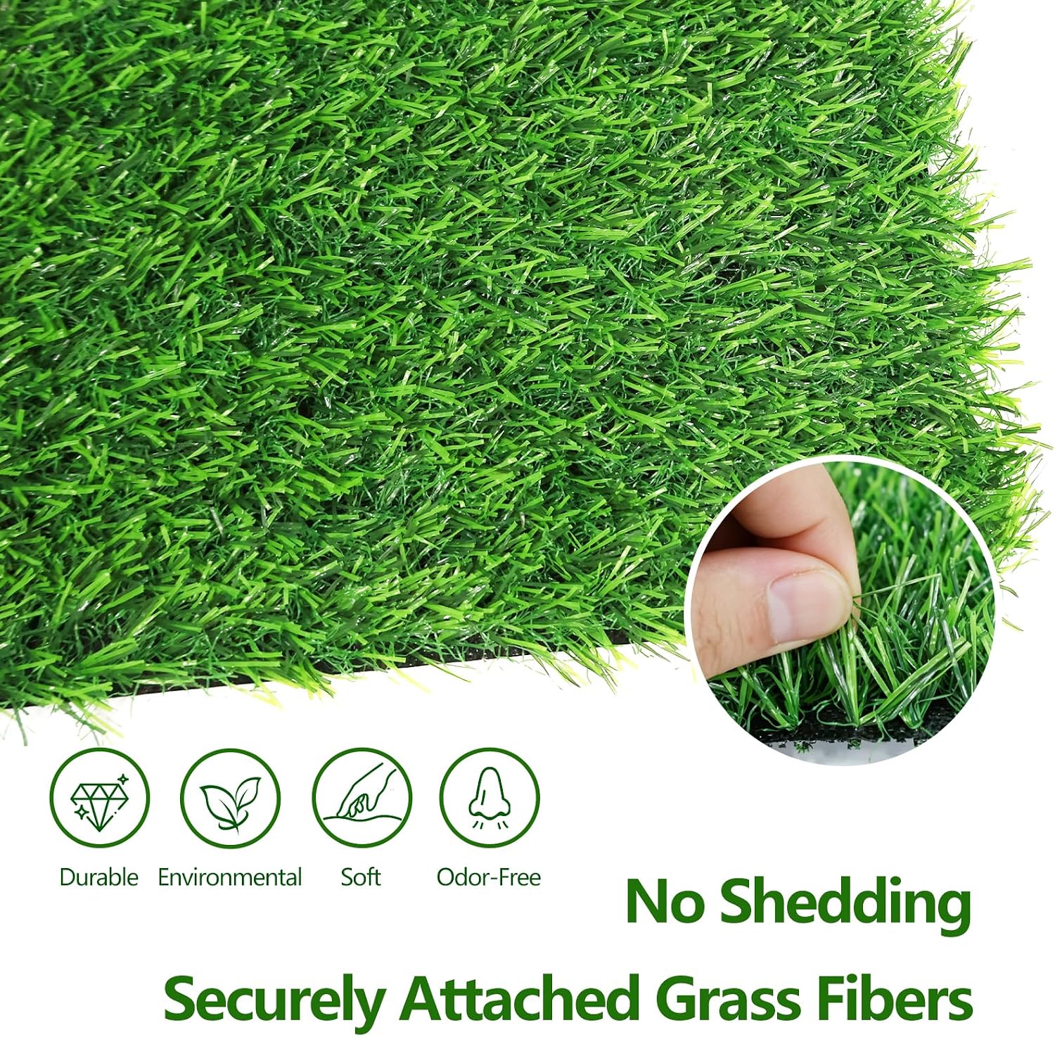 Artificial Grass Mat Squares, 12 x 12 in Artificial Grass Placemats, Fake Grass Square Mats for Golf Party Decorations, Birthday Table Centerpieces, DIY Crafts, 12-Pack