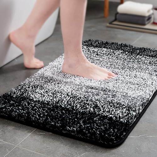 TECHMILLY Alfombras de baño súper suaves, absorbentes, gruesas, antideslizantes, de secado rápido, lavables a máquina, para suelo de baño, bañera y