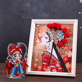 Amazon.co.jp: 中国の伝統的な手工芸品のシルクの置物、中国風の民芸品