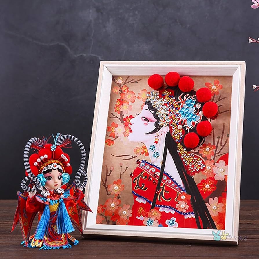 Amazon.co.jp: 中国の伝統的な手工芸品のシルクの置物、中国風の民芸品