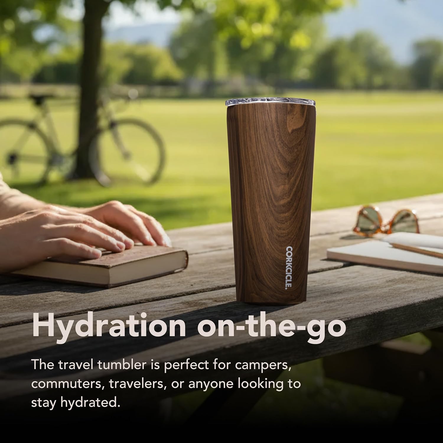 Corkcicle Classic Tumbler - Keeps Drinks Cold for 9 Hours & Hot for 3 - Triple-Insulated Stainless Steel - Holiday Tumbler Gift - 16 oz - Walnut Wood