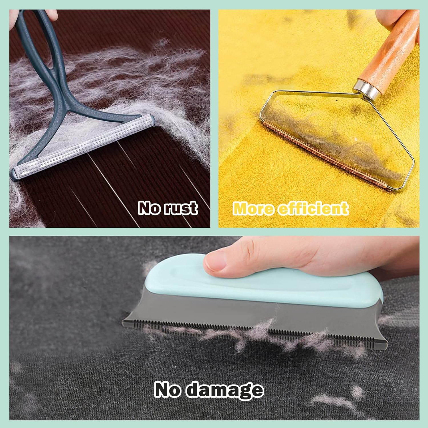 Uproot Cleaner Pro Pet Hair Remover, 3 Pack Portable Lint Remover for Hairball, Fuzz, Dust, Carpet Scraper Reusable Uproot Lint Cleaner Pro for Clothes, Sofa, Blanket, Pet Towers, Car Mats