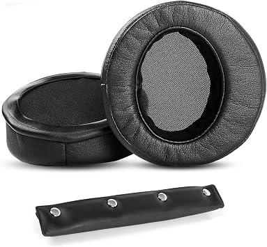Professional Earpads Cushion&Headband Replacement Compatible with Denon AH-D2000 AH-D5000 AH-D7000 AH-D1100 AH-D5200 AH-D7200 AH-D9200 Headphones Ear Pads with Skin-Friendly Leather