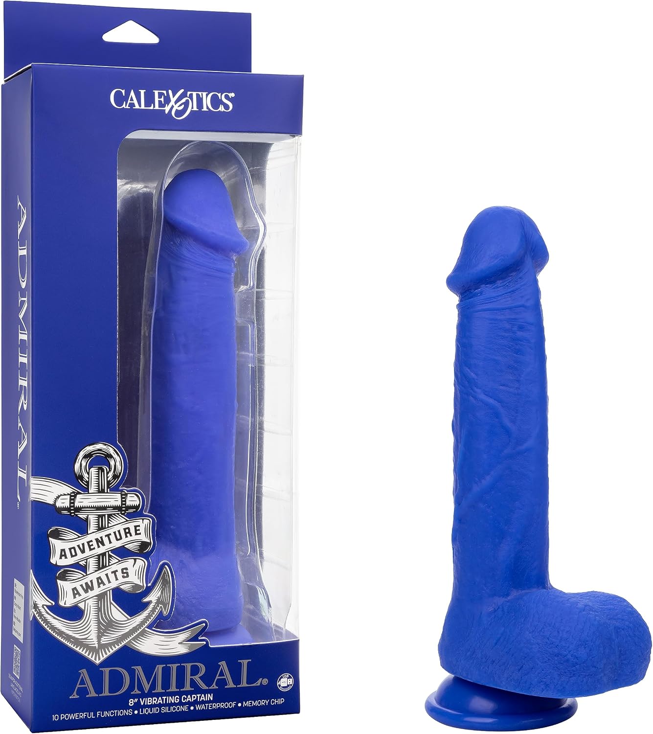 CalExotics Admiral 7" Vibrating Sailor Realistic Dildo, Rechargeable Vibrator - SE-6018-10-3