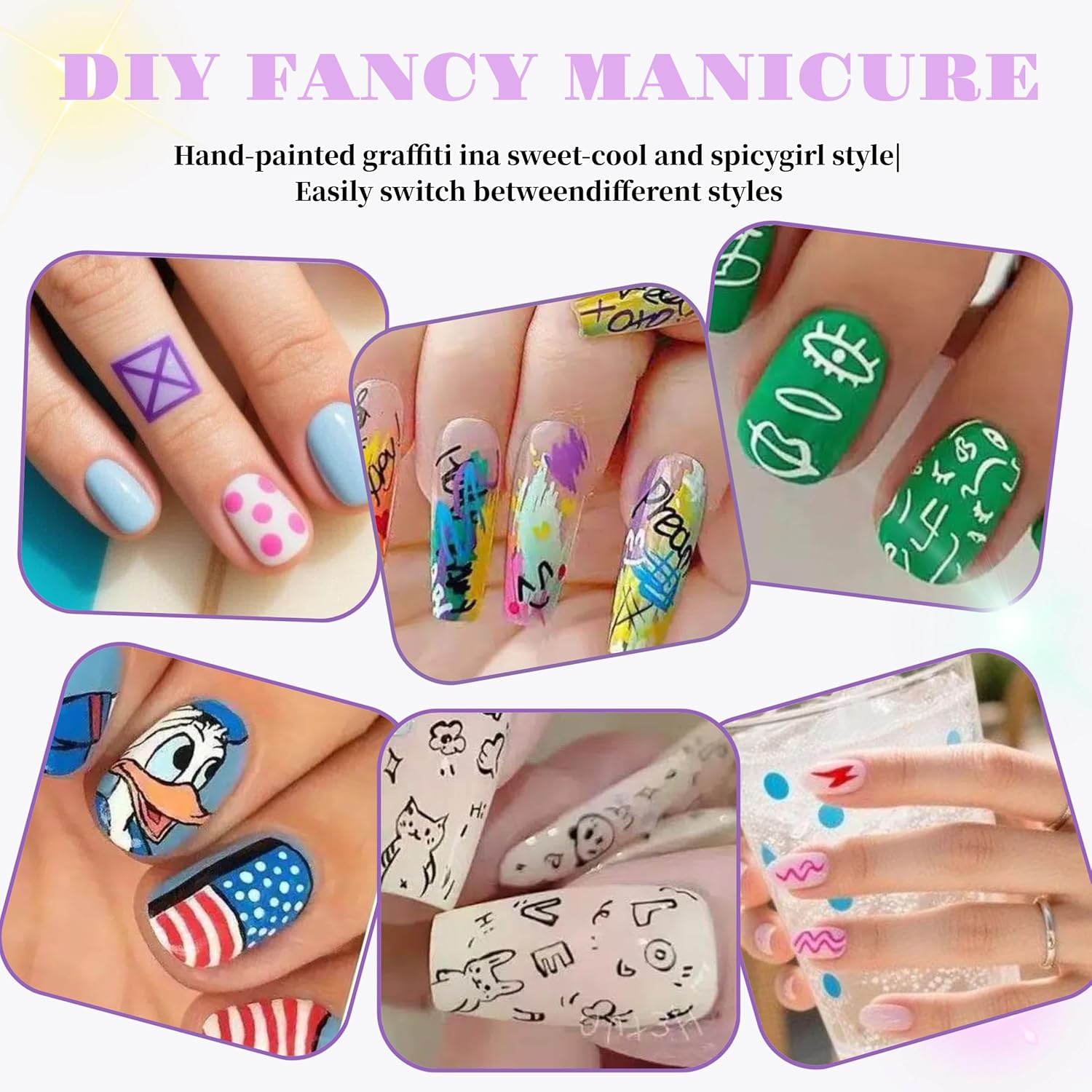 3D Nail Art Pens Set - 0.5MM Fine Tip Quick-Drying Acrylic Paint Markers, Multicolor Dotting Liner Brush for DIY Nail Design, Portable Manicure Tools for Home Salon Beginners (24 Pcs)