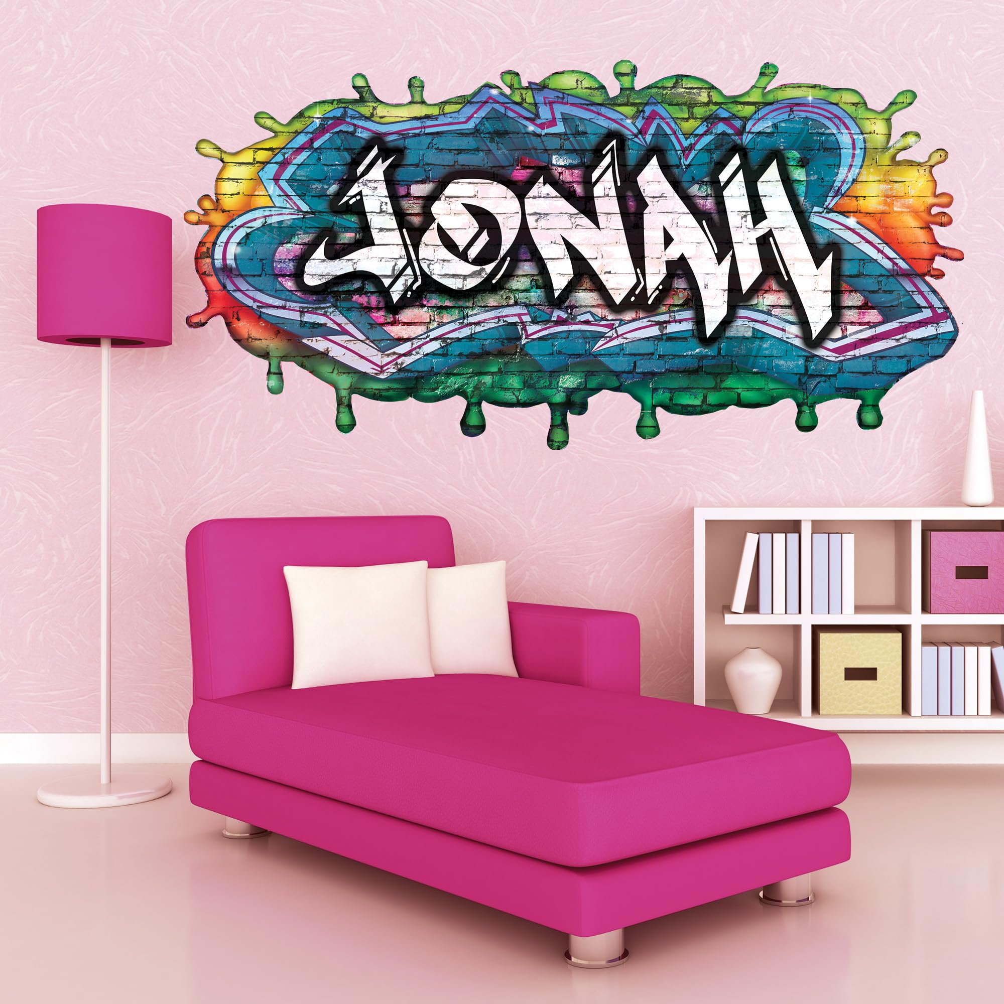 Autocollant Mural Personnalisé 3D Graffiti Nom MySticky - Décoration Chambre, Vinyle, Neuf