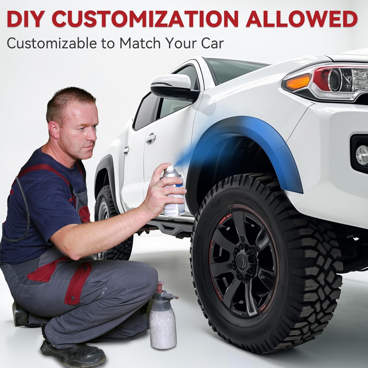 YITAMOTOR Front Rear Fender Flares Compatible with 2009-2018 Dodge Ram 1500, 2019-2022 1500 Classic, Truck Wheel Fenders, Smooth Black Well Guards