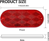 Vista 2 de Reflectores ovalados rojos/ámbares autoadhesivos o con montaje para taladrar, montaje rápido SAE 13 DOT (Rojo, 6)