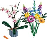LEGO Icons Botanicals Bundle: Includes Wildflower Bouquet (10313) and Orchid (10311), Botanical Collection Sets with Artificial Flowers and Plants, Crafts for Adults, Home Decor Gift for Her or Him - 2