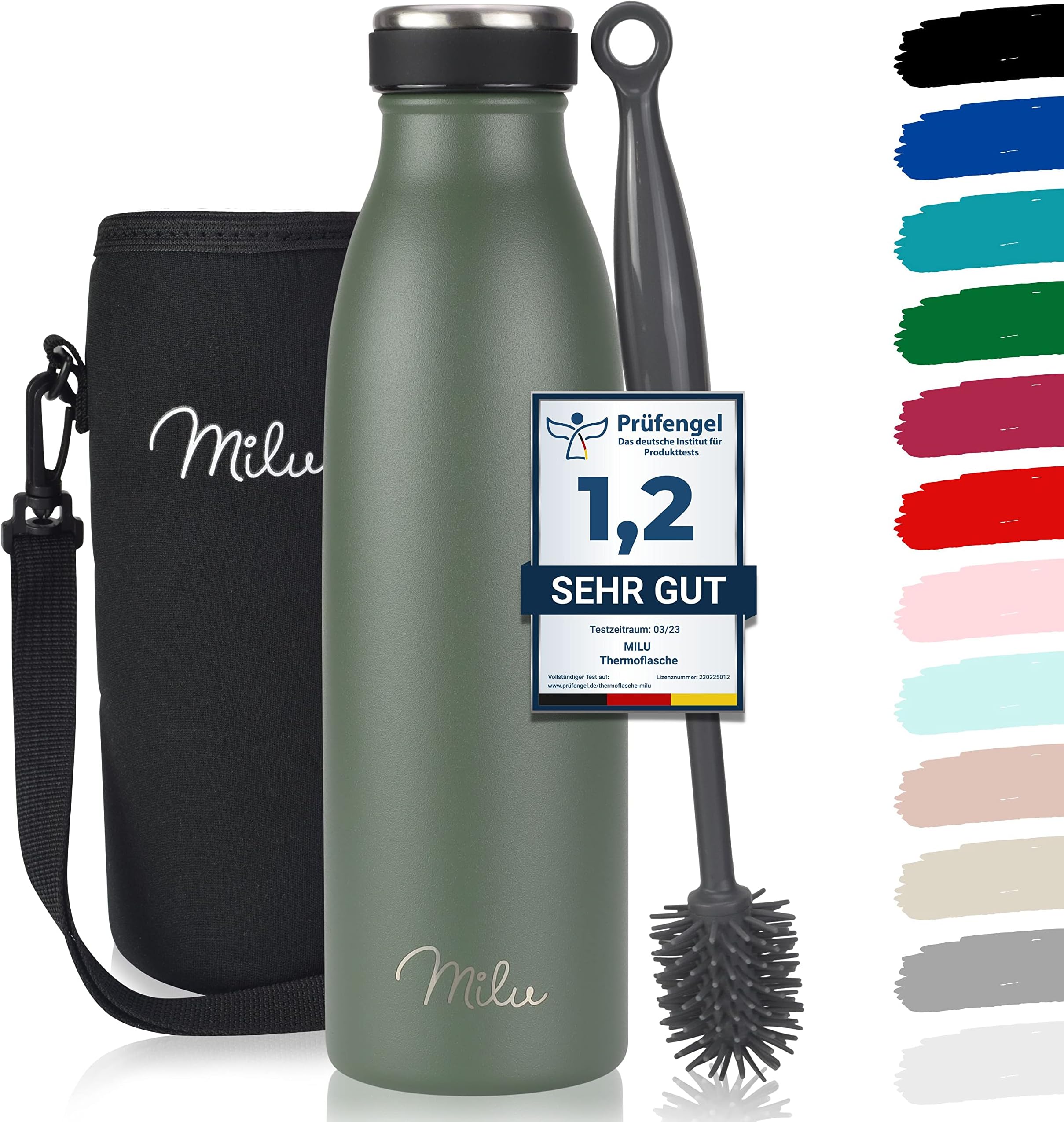 SHO Kids Isolierflasche Mit Strohhalm – 375 Ml, Edelstahl, Hält 12h Heiß / 24h Kalt, Dino-Design