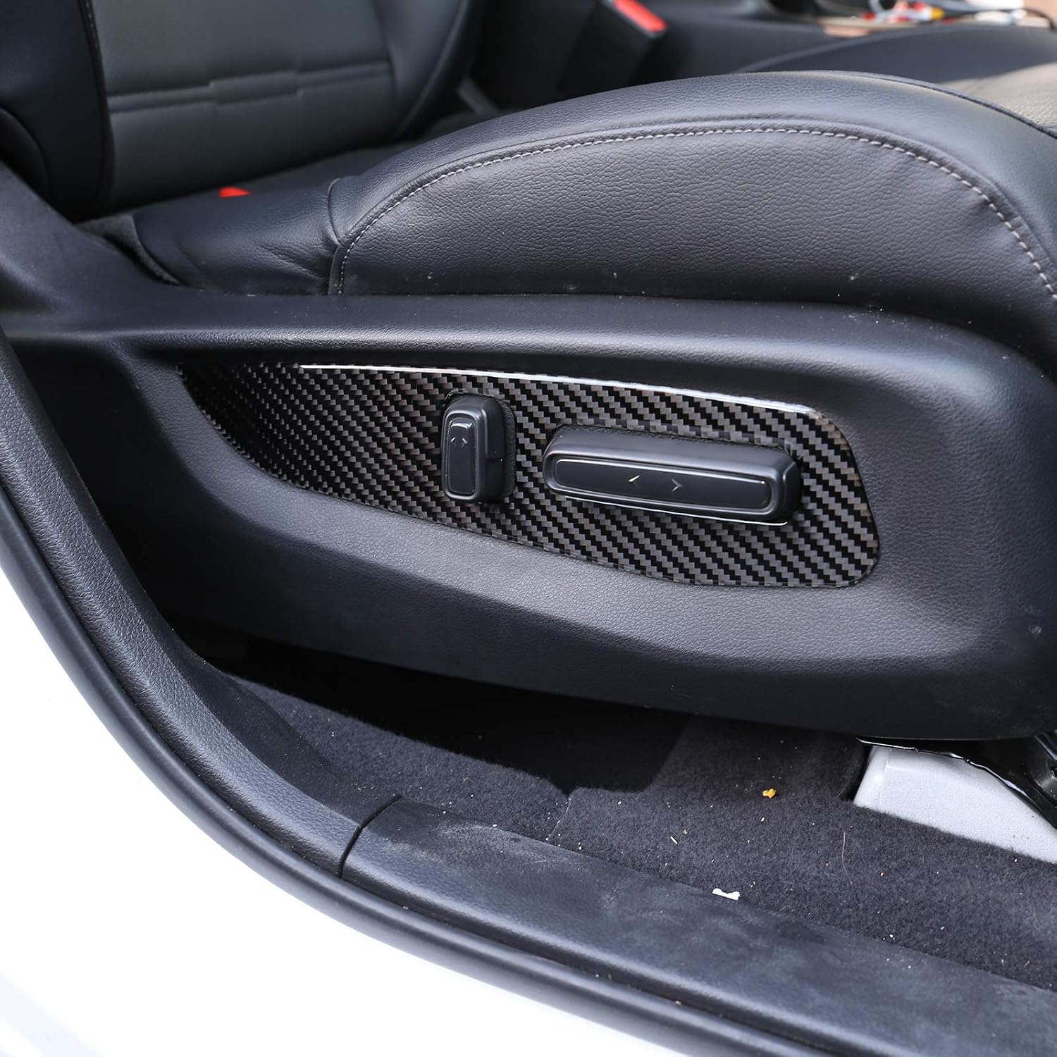 PIUGILH Real Carbon Fiber Modified Car Interior Sticker Seat Adjustment Button Knob Switch Panel Cover Suitable for Honda CR-V 2016 2017 2018 2019