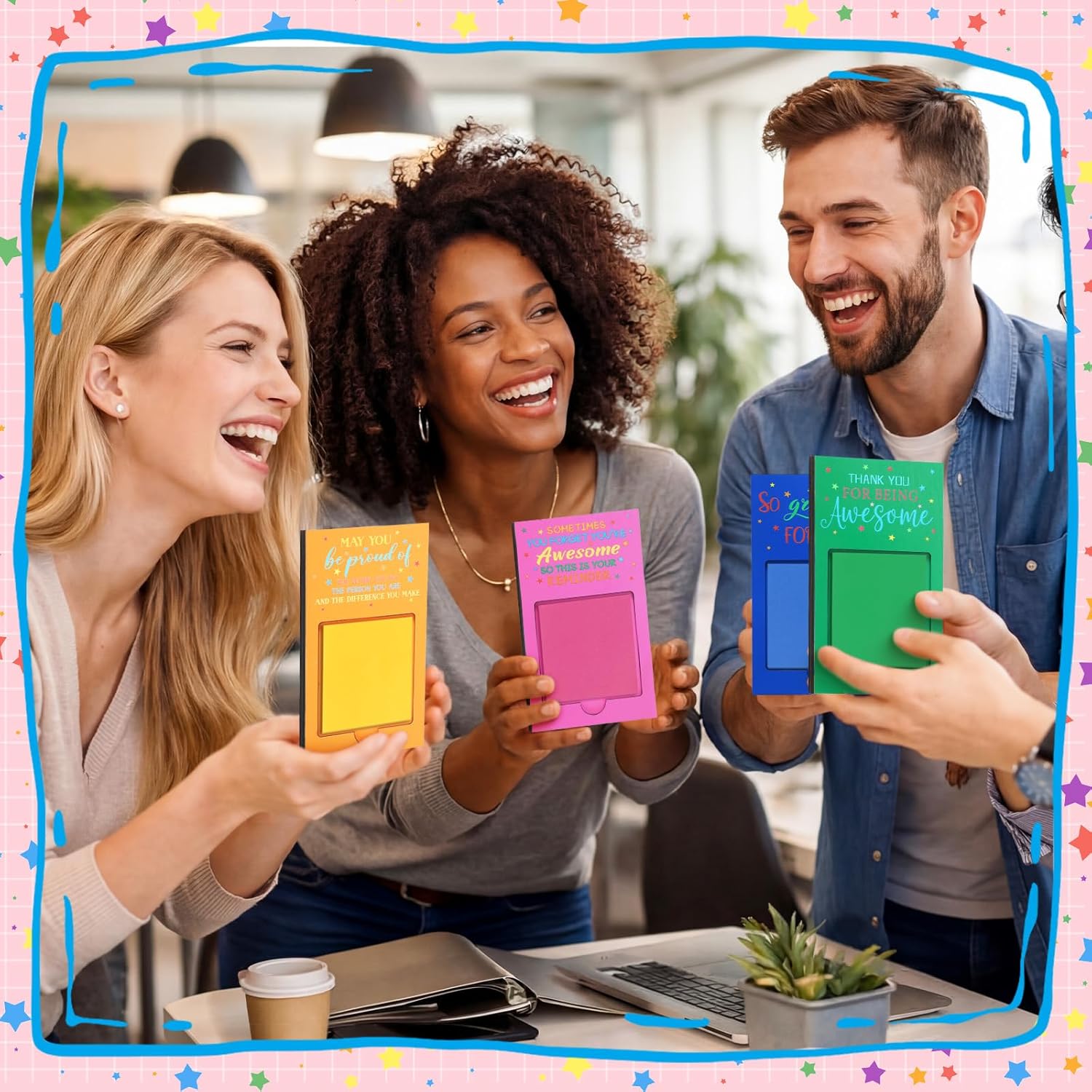 Motipuns 36 Pcs Teacher Appreciation Gifts Bulk Inspirational Sticky Notes Pad Holder Office Employee Thank You Gifts Team Work Sticky Notes Opp Bags for Nurse Coworker Staff Cna Week Speech Therapist