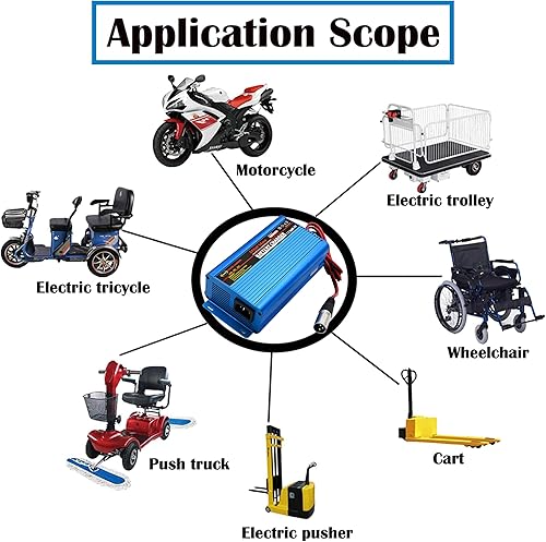 Miniatura 7 de Unocho Cargador de batería de 24 V, cargador inteligente automático, cargador de goteo de 5 A e interruptor de ES, conector XLR de 3 pines, adecuado