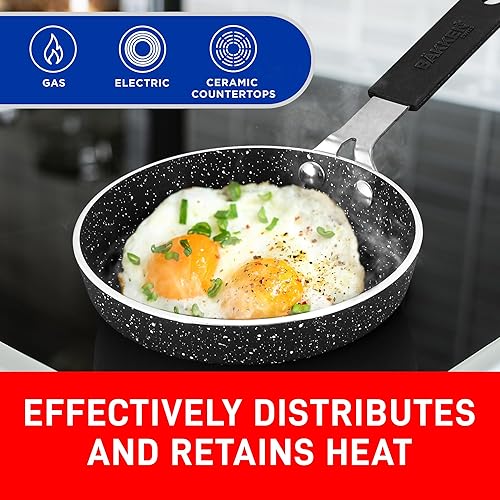 Miniatura 6 de Bakken- Swiss Mini sartén antiadherente de 2 piezas para huevos y tortillas, sartén para huevos 5.5 pulgadas con revestimiento de mármol