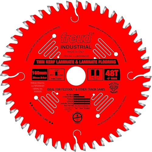 Freud LU96R006M20: 6.299 in x 48T mm Delgado Kerf Laminado/Melamina de doble cara