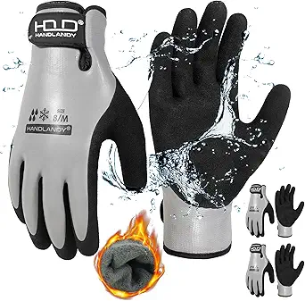 HANDLANDY Waterproof Insulated Winter Work Gloves, 2 Pairs