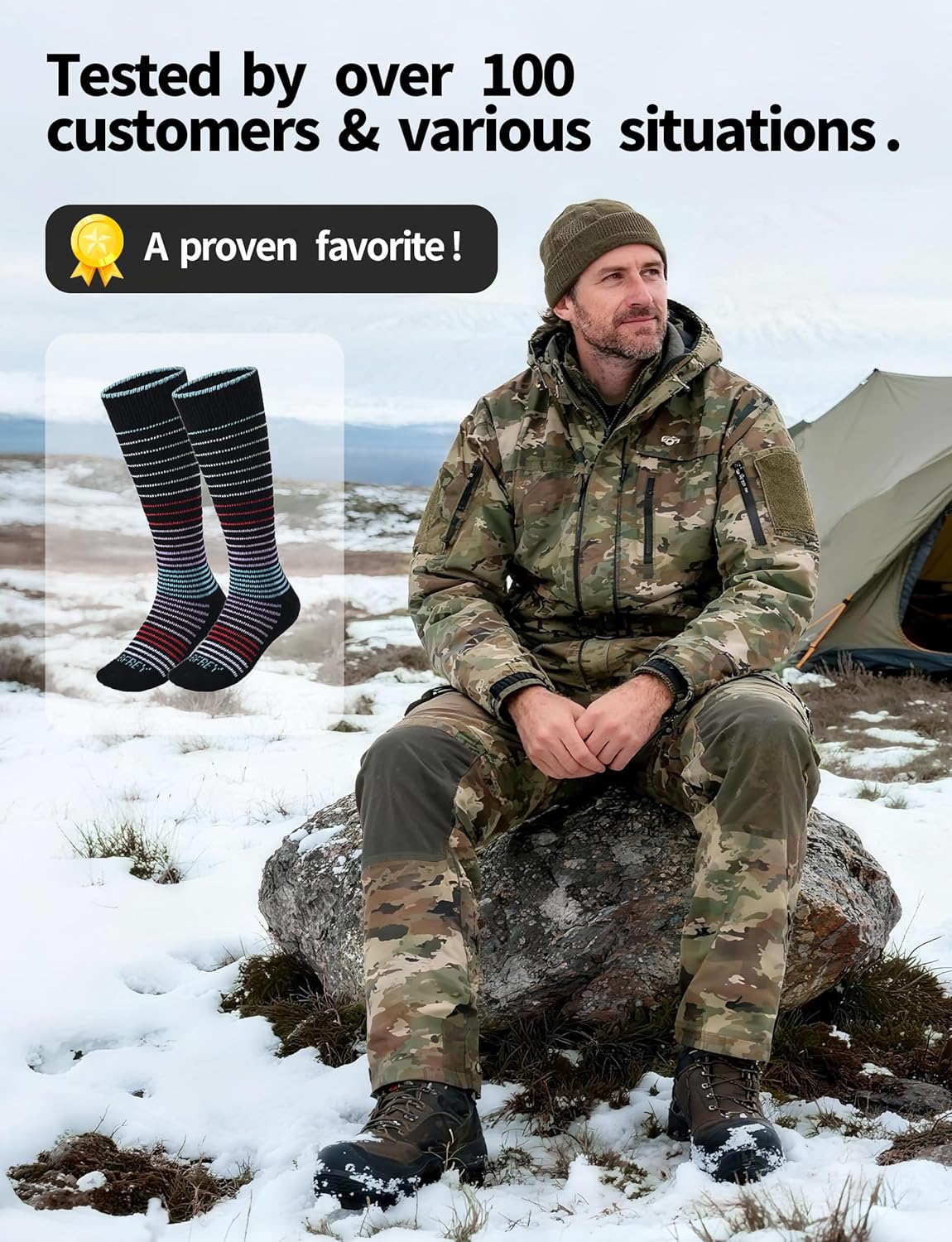 Over-The-Calf Alpaca Wool Boot Socks for Men Women - Thick Thermal Socks for Winter Hiking, Hunting, Moisture Wicking - Image 4