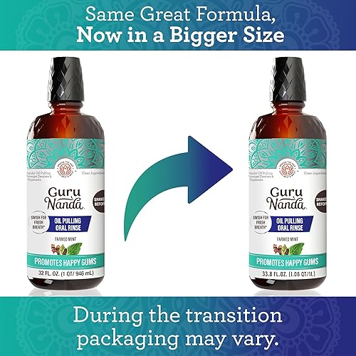 Miniatura 10 de GuruNanda Extractor de aceite (Mickey D's) con aceite de coco, 7 aceites esenciales y vitaminas D, E, K2, enjuague bucal sin alcohol, apoya la salud