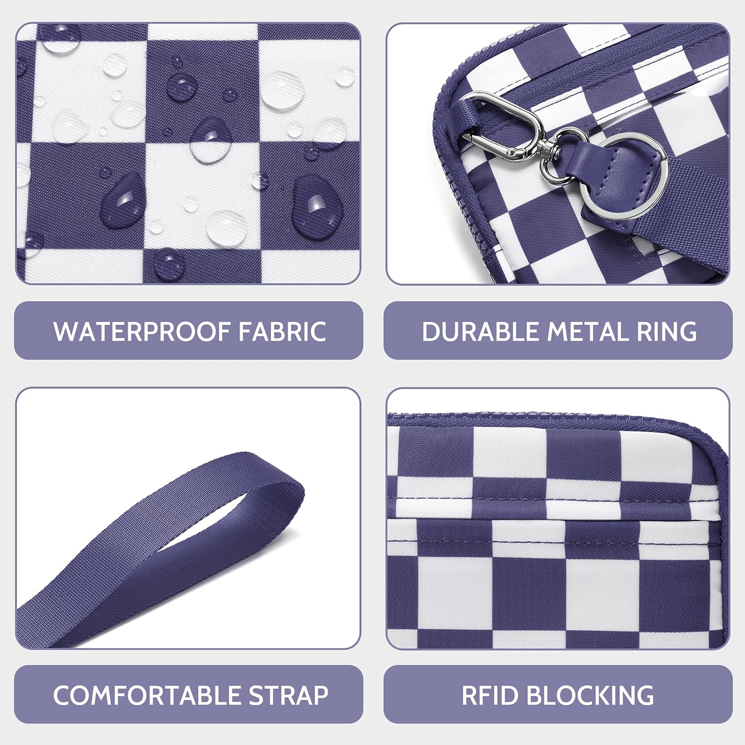 FODOKO Wristlet wallets for Women RFID crossbody bags with 4 Zippers image 3