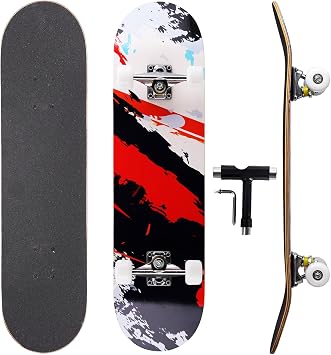 Cartoon Professional Double Kick Skateboard,31 inch Maple Deck, ABEC-11 Bearings, 97A PU Wheels