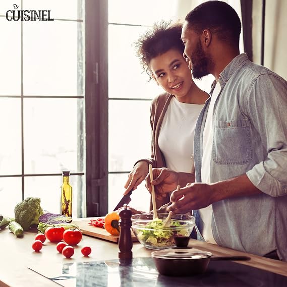 Cuisinel Glass Lid - 6-inch/15.24-cm/158mm - Compatible with Lodge - Fully Assembled Tempered Replacement Cover - Oven Safe for Skillets Pots Pans - For Any Cookware: Cast Iron, Stainless, Non-Stick