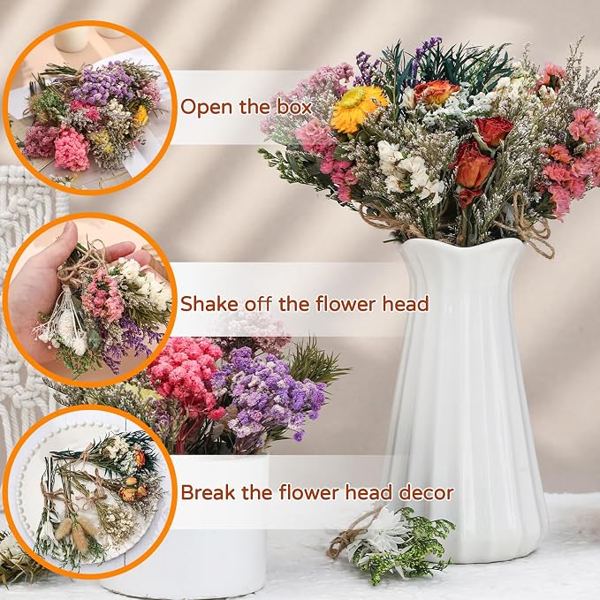Paquete de 24 ramos mini de flores secas variadas miniatura 5