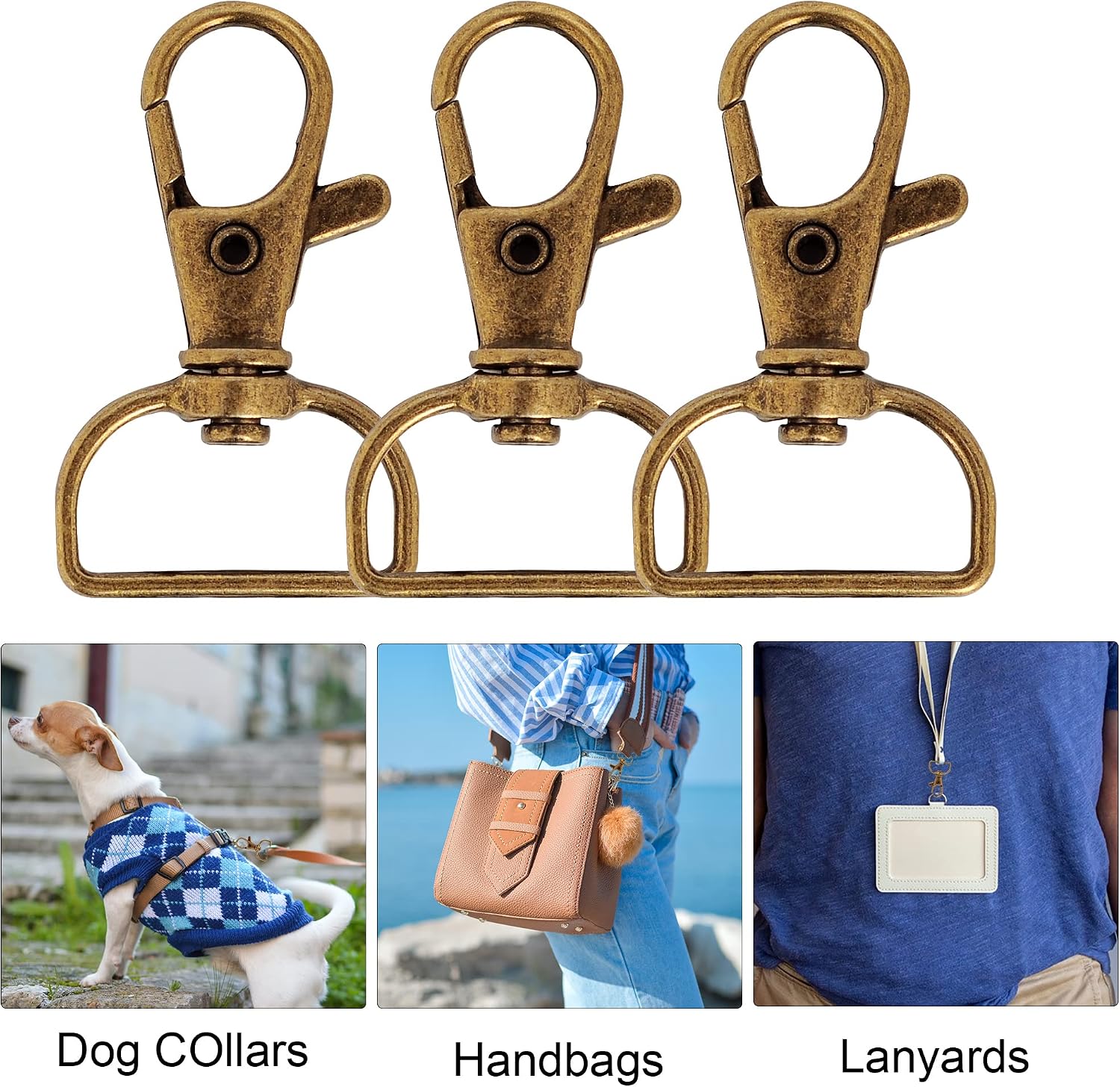 40PCS Swivel Snap Hooks, Premium Lanyard Snap Hook for Lanyard and Sewing Projects (1 inch Bronze)')