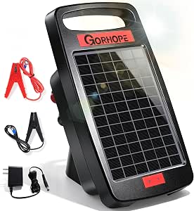 10 Miles Solar Electric Fence Charger with Short Circuit Alarm, 0.18J, 24-Hour Protection
