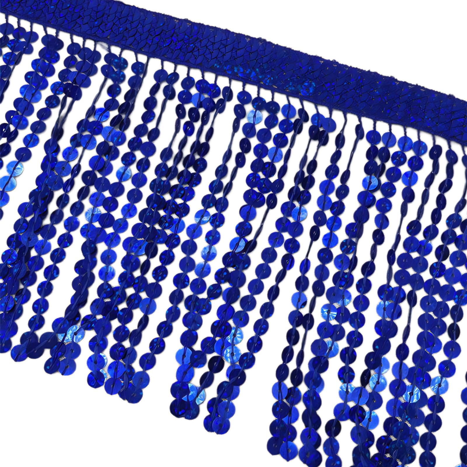 15cm*1Yard Sequins Fringe Trim Dark Blue,Sparkling Fringe Trim Tassel Ribbon