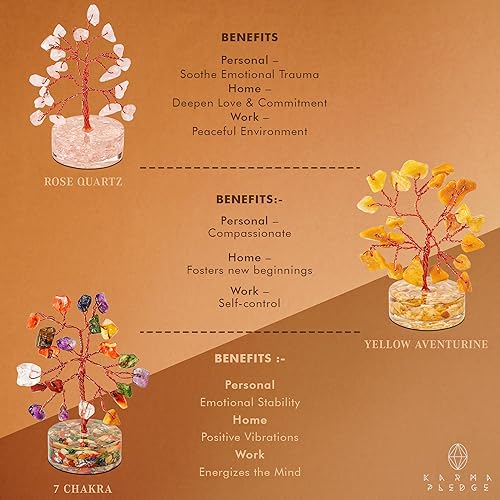 Miniatura 57 de Árbol de la vida de cristal curativo de 7 chakras, árboles bonsái hechos a mano para energía positiva, dinero y buena suerte, árbol para decoración