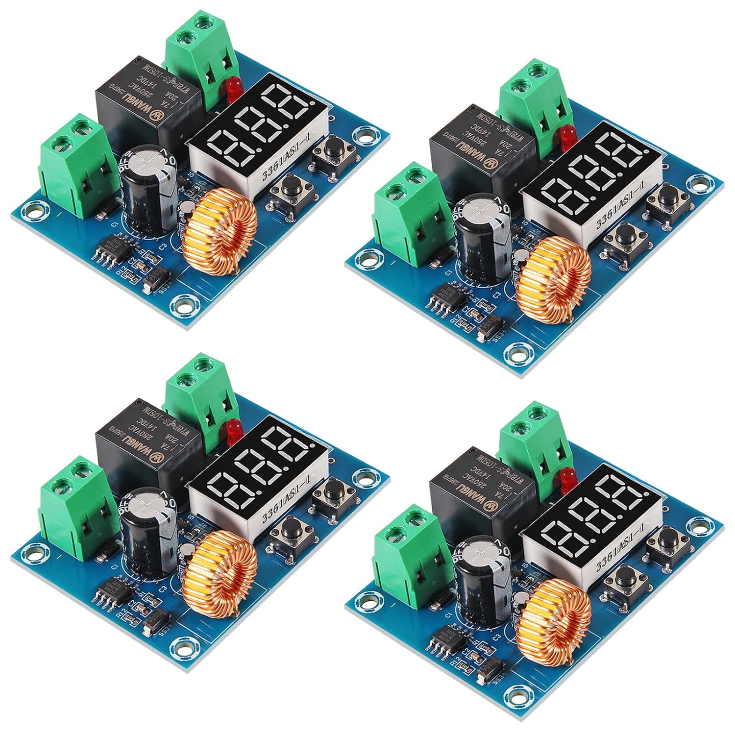 4pcs XH-M609 Low Voltage Cutoff, DC 12V-36V Voltage Protection Digital Display Switch Module Over Discharge Protection Low Voltage Protector Disconnect Switch Module