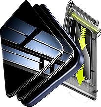 WSKEN Tempered Glass Privacy Screen Protector for iPhone 17 Pro, 3D Full Coverage Invisible, Car Dust Removal, Privacy 9H + Military Safety Glass Screen Protector, Anti Fingerprint, Anti-Bubble