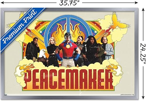 Miniatura 33 de Trends International DC Comics TV Peacemaker - Póster de pared grupal, 34 pulgadas de largo x 22.4 W, versión premium sin marco