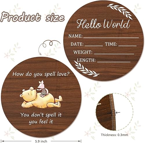 Miniatura 2 de Letrero de anuncio de bebé, letrero de Hello World para recién nacido, letrero de nombre de bebé, letrero de anuncio de nacimiento para foto,