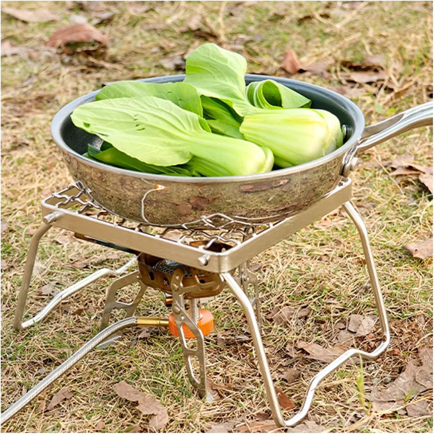 BBQ Outdoor Camping Grill Stand Baking Tray Bracket Stainless Steel Detachable BBQ Rack for Garden Outdoor Barbecue Picnic Accessories