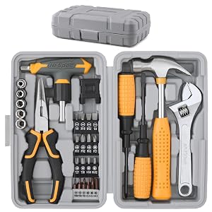 Hi-Spec 30pc Magnetic T-Handle Ratchet Wrench and Screwdriver Set Small Compact Hand Tool Kit Set with Sockets for
