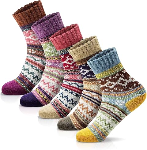 LISACOOL 5 Pairs Socks